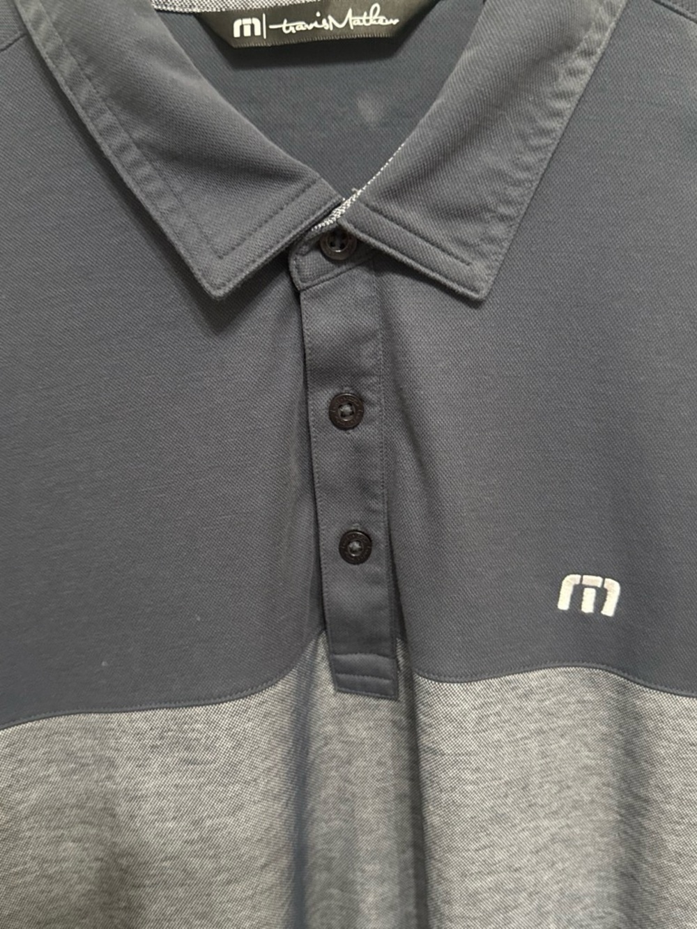 Travis Mathew Two-Tone Blue Performance Polo Large - Picture 2 of 5